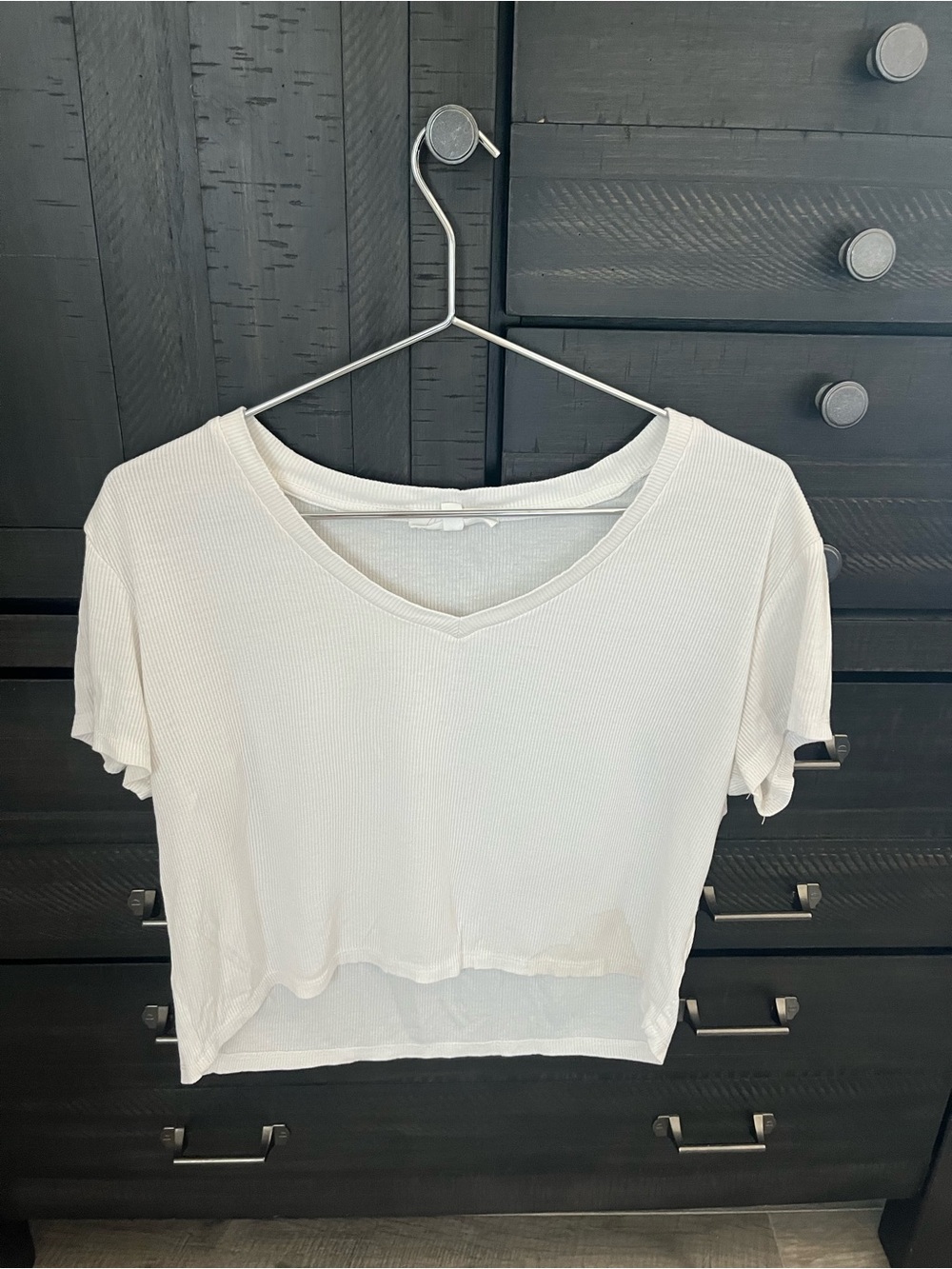 Set of 2: Women's Black and Cream V-Neck Short Sleeve Tops